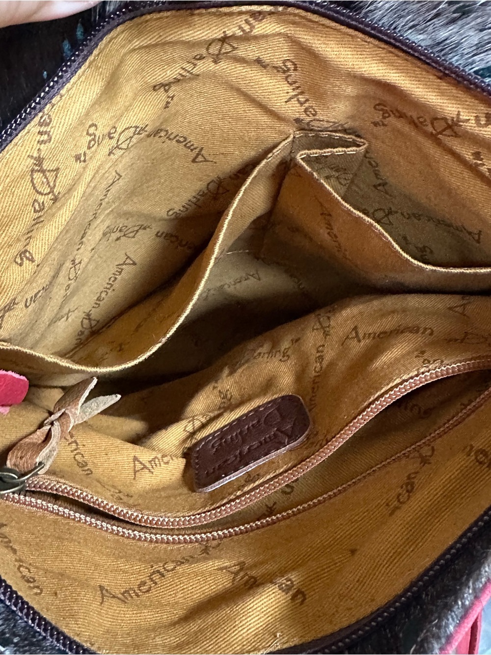 AMERICAN DARLING genuine cowhide tooled leather crossbody messenger bag HOH NWT - Picture 8 of 16
